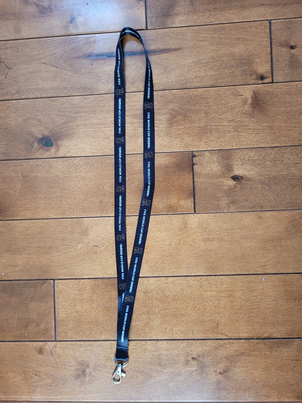 New Official Fifa World Cup 2026 Black Lanyard with Metal Clip